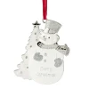 Northlight Snowmen>3.5" White Silver-Plated Snowman Merry Christmas Ornament With European Crystals