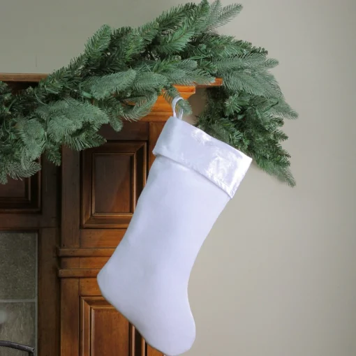 Stockings*Northlight 18" White Traditional Hanging Christmas Stocking