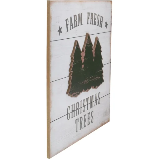 Signs & Plaques*Northlight 16" White Washed Farm Fresh Christmas Trees Wooden Wall Sign