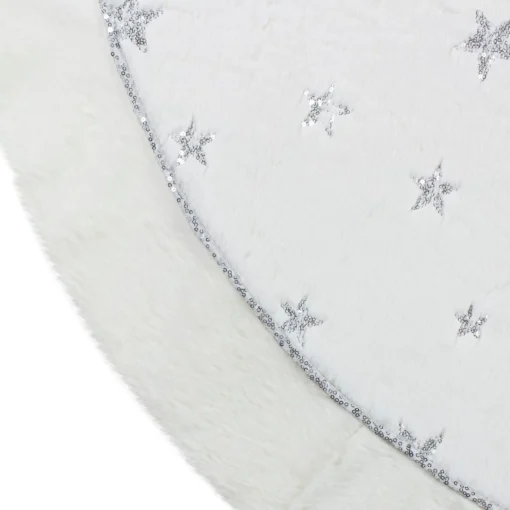 48 Inch And Smaller*Northlight 48" White With Silver Sequined Stars Christmas Tree Skirt