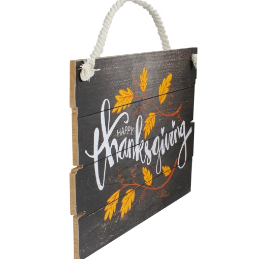 Northlight 15" Wooden 'Happy Thanksgiving' Hanging Wall Sign