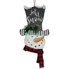 Wall & Door Decorations*Northlight 17" Wooden 'Let It Snow' Snowman With Plaid Scarf Christmas Wall Sign