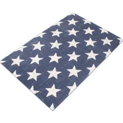 Chaudhary Living 5.25' X 7.5' Blue And White Americana Stars Rectangular Area Throw Rug