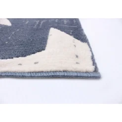 Chaudhary Living 5.25' X 7.5' Blue And White Americana Stars Rectangular Area Throw Rug