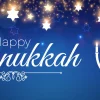 Showdown Displays 7' X 16' Blue And White "Happy Hanukkah" Christmas Double Car Garage Door Banner