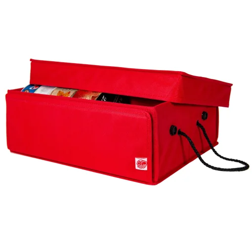 Santa’s Bags Ornament Storage>13.75" X 16.75" Candy Red Ribbon Christmas Storage Box