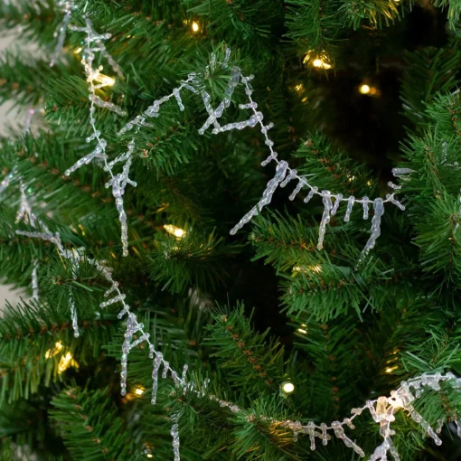 Unlit Garland*Northlight 8' X 2.5" Clear Iridescent Icicle Beaded Artificial Christmas Garland - Unlit