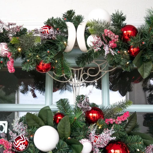 Wreath Accessories*Village Lighting Co. 9" X 26" Cotton White Single Door Garland Christmas Hanger