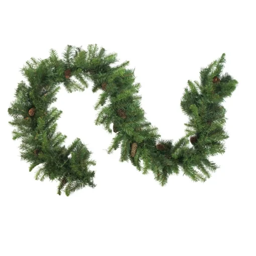 Unlit Garland*Northlight 9' X 16" Dakota Red Pine Cones Artificial Christmas Garland, Unlit