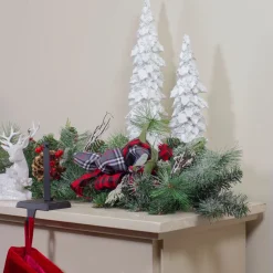 Specialty Garland*Northlight 6' X 12" Dual Plaid And Berries Artificial Christmas Garland - Unlit