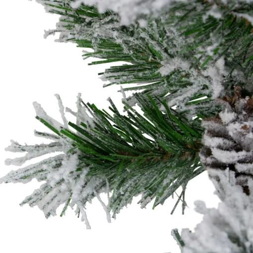 Unlit Garland*Northlight 9' X 10" Flocked Angel Pine Artificial Christmas Garland With Pinecones, Unlit