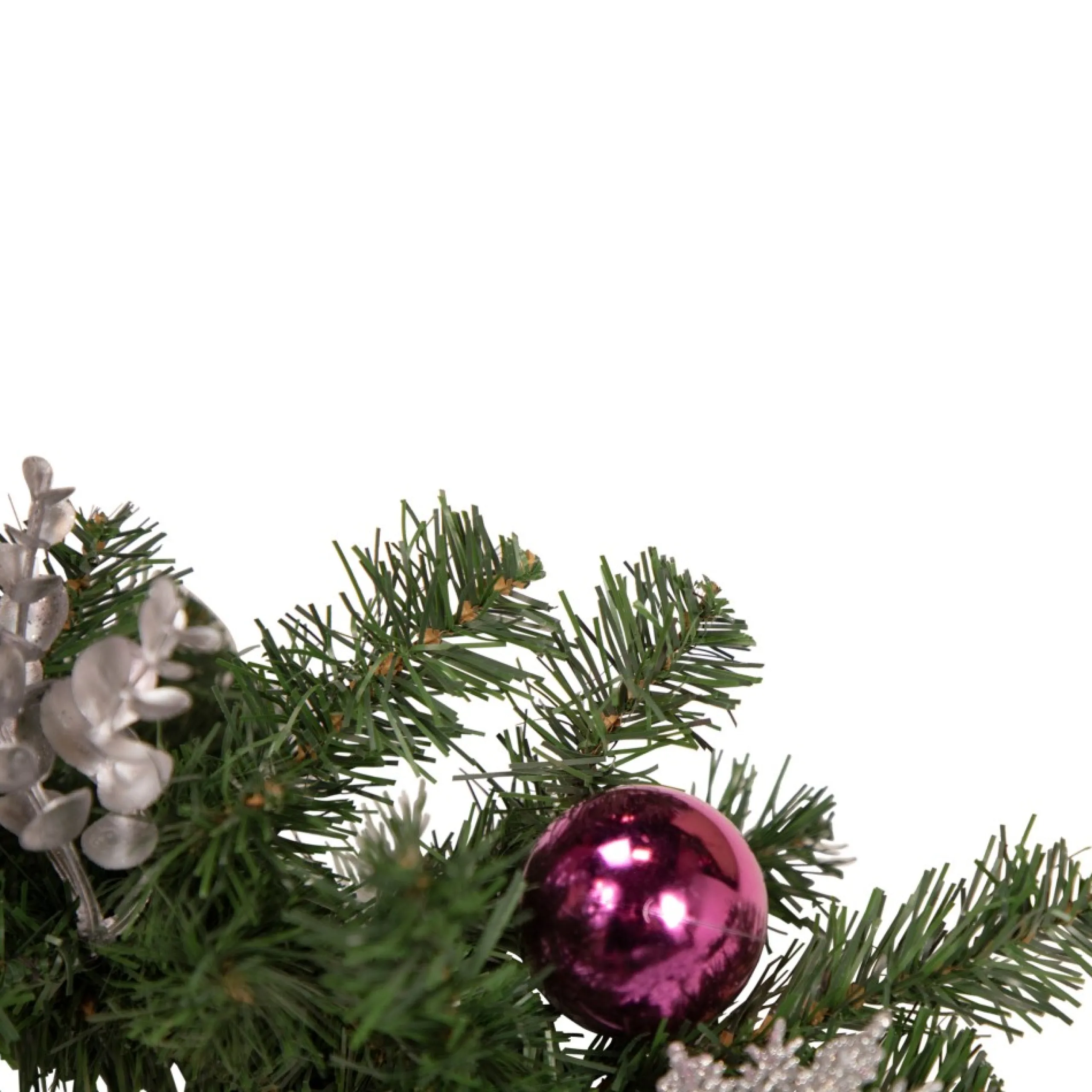 Specialty Garland*Northlight 6' X 9" Foliage, Poinsettia And Ornament Artificial Christmas Garland, Unlit