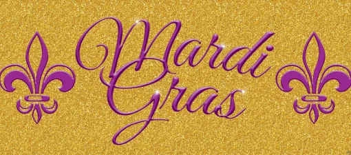 Showdown Displays 7' X 16' Gold And Purple "Mardi Gras" Double Car Garage Door Banner