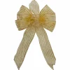 Bows*Northlight 14" X 9" Gold Glitter Striped 6 Loop Christmas Bow Decoration