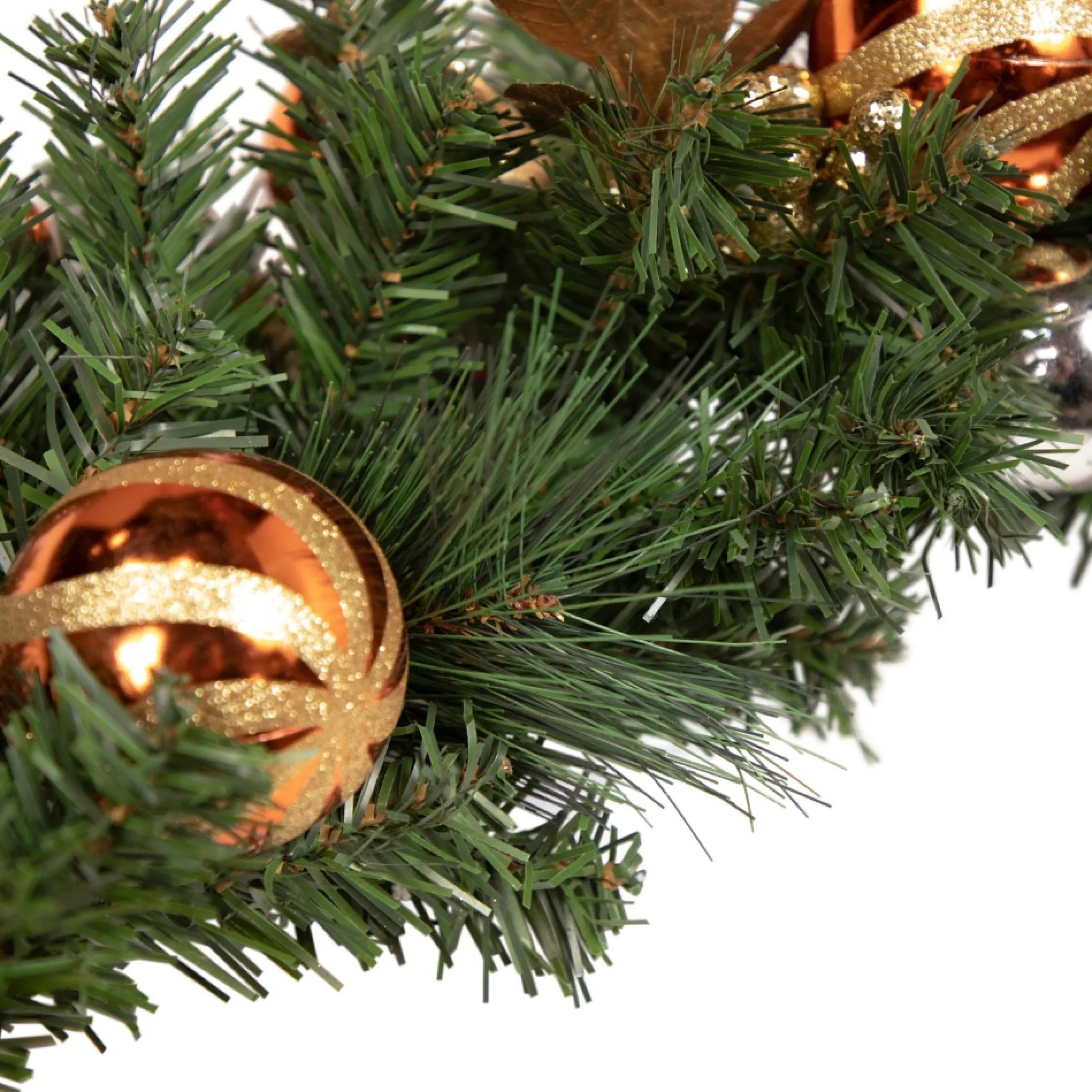Specialty Garland*Northlight 6' X 12'' Green Artificial Mixed Foliage With Ornaments Christmas Garland, Unlit