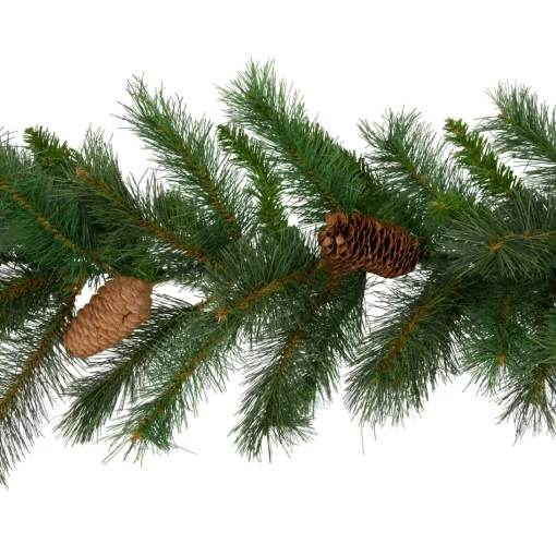 Unlit Garland*Northlight 9' X 12" Green Pine And Pine Cones Artificial Christmas Garland, Unlit