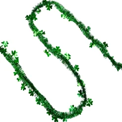 Northlight 25' X 2" Green Tinsel Irish Shamrock Artificial St. Patrick's Day Garland - Unlit