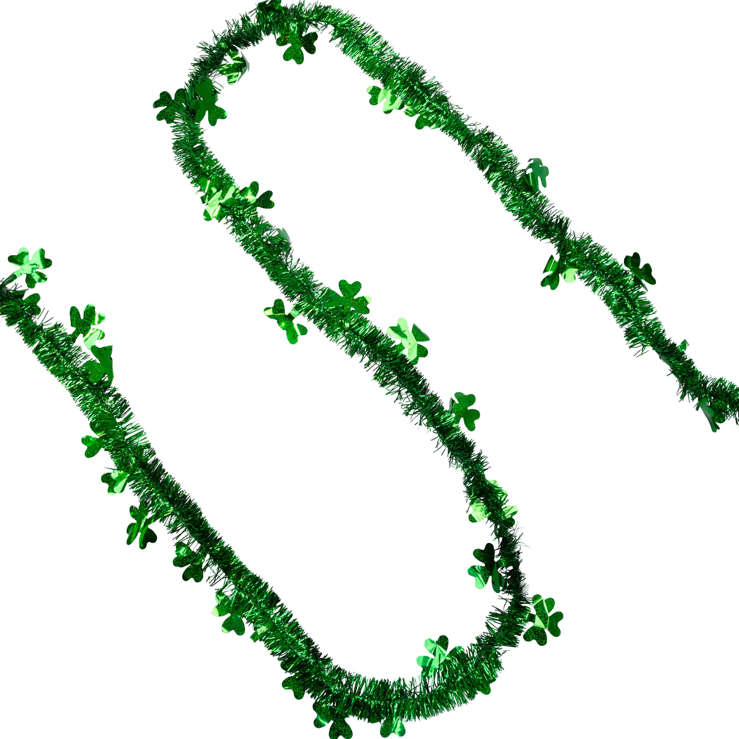 Northlight 25' X 2" Green Tinsel Irish Shamrock Artificial St. Patrick's Day Garland - Unlit