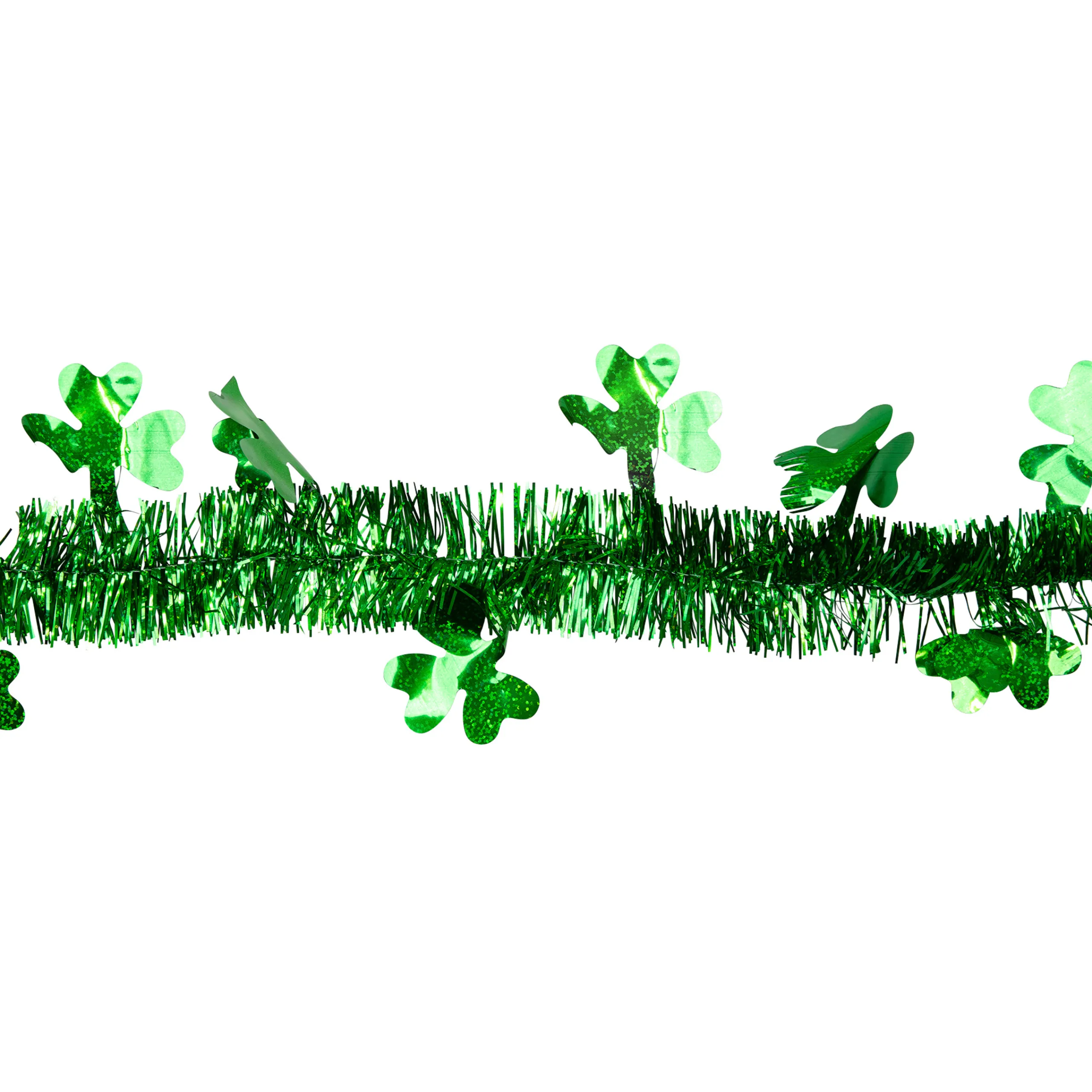 Northlight 25' X 2" Green Tinsel Irish Shamrock Artificial St. Patrick's Day Garland - Unlit