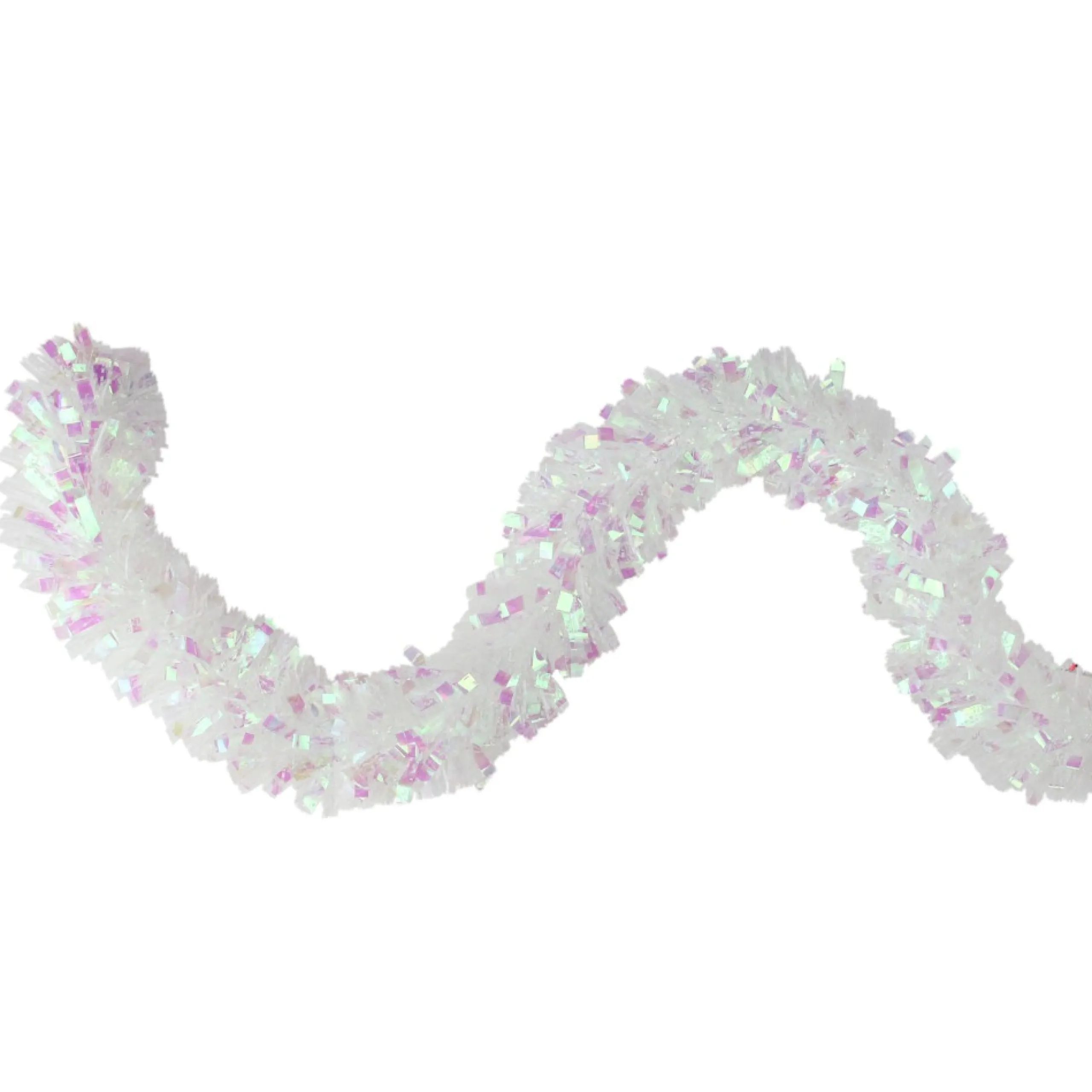 Unlit Garland*Northlight 12' X 3" Iridescent And Snowblush Wide Cut Tinsel Christmas Garland - Unlit