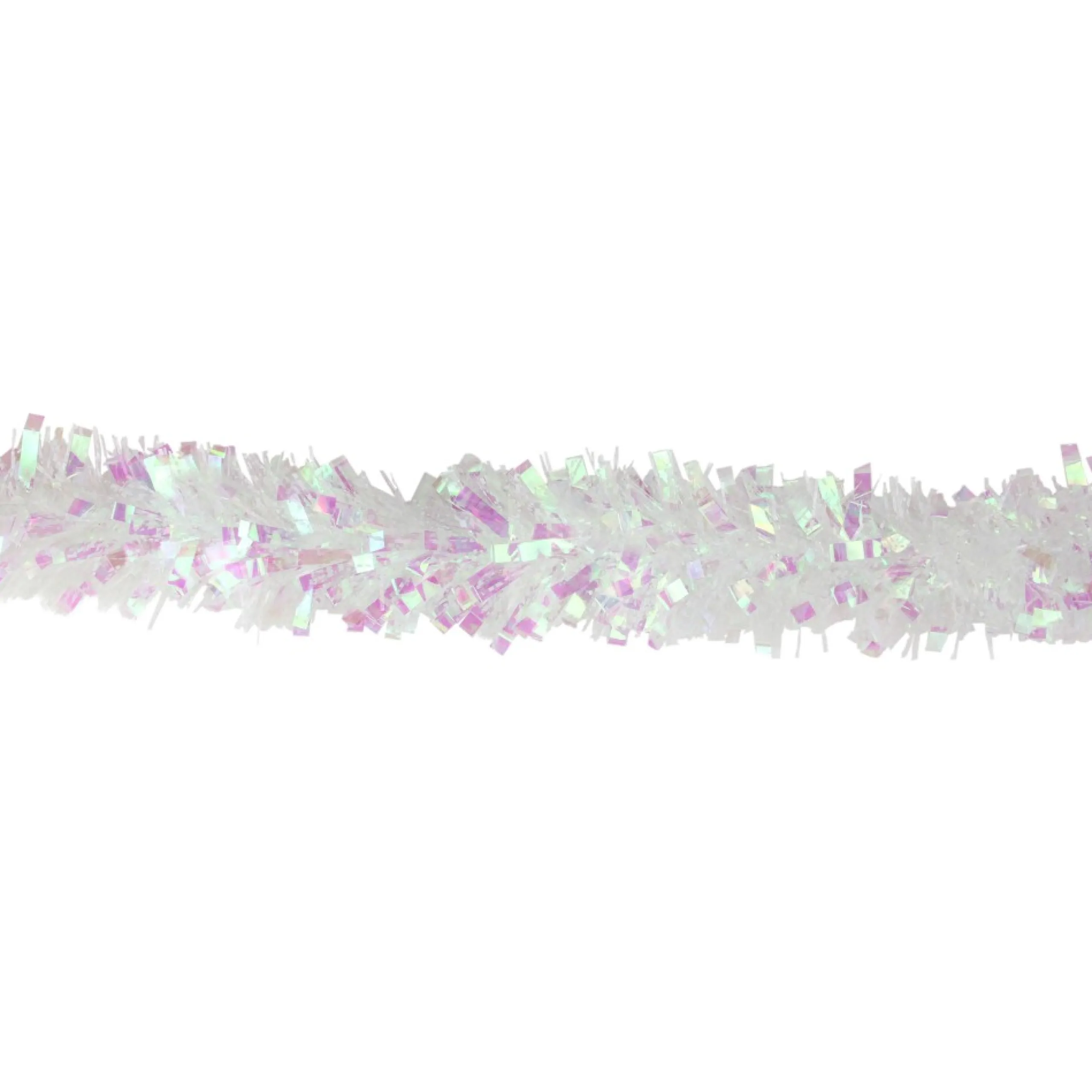 Unlit Garland*Northlight 12' X 3" Iridescent And Snowblush Wide Cut Tinsel Christmas Garland - Unlit
