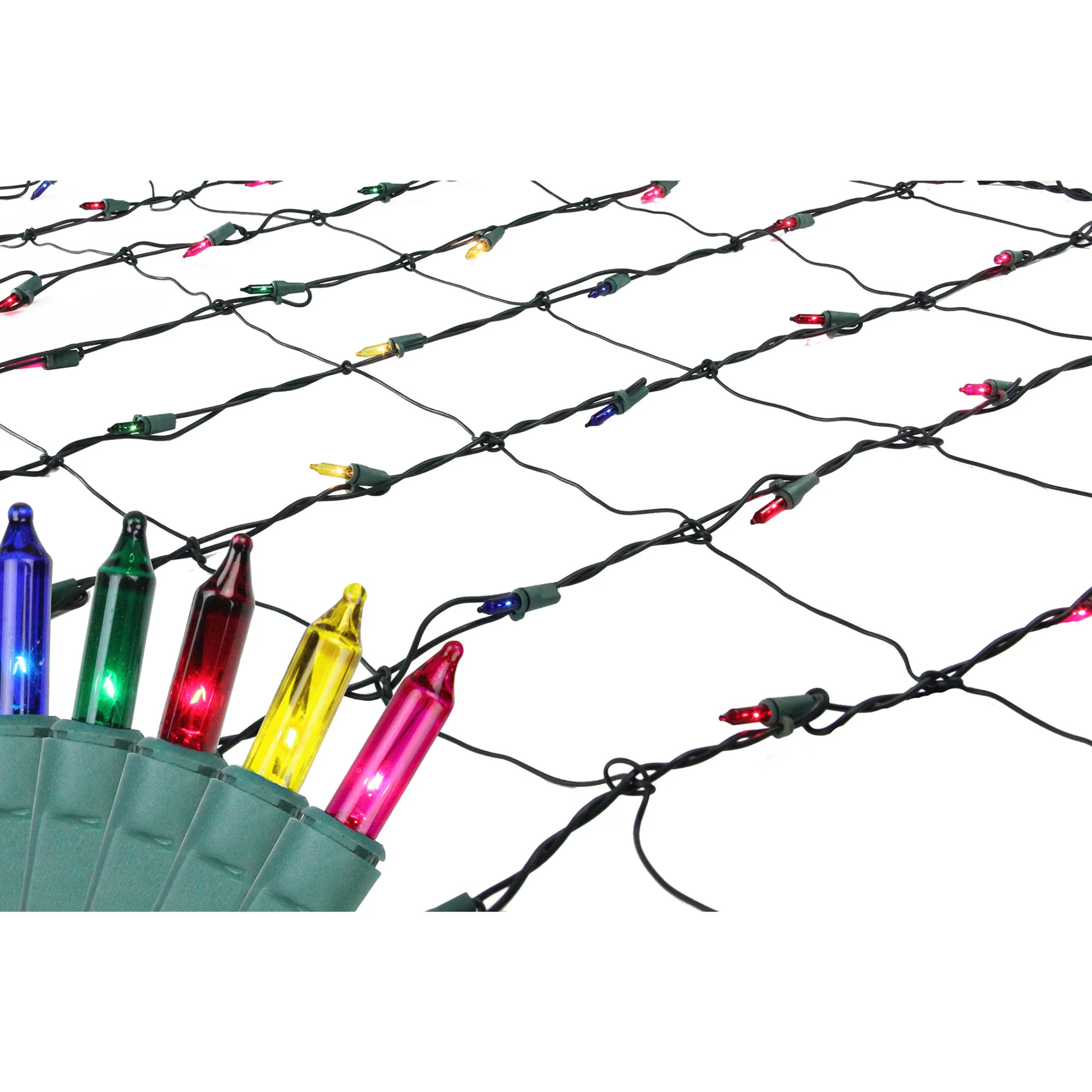 Northlight 4' X 6' Multi-Color Mini Incandescent Net Style Christmas Lights - Green Wire