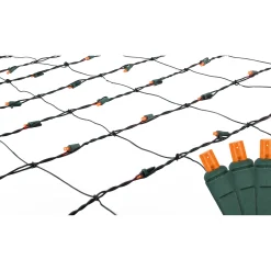 Northlight 4' X 6' Orange Led Net Style Christmas Lights - Green Wire