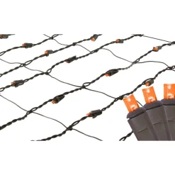 Northlight 2' X 8' Orange Led Net Style Tree Trunk Wrap Christmas Lights - Brown Wire