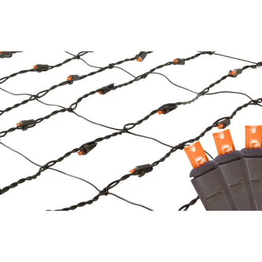 Northlight 2' X 8' Orange Led Net Style Tree Trunk Wrap Christmas Lights - Brown Wire