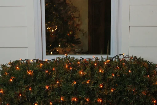 Northlight 4' X 6' Orange Mini Incandescent Net Style Christmas Lights - Green Wire