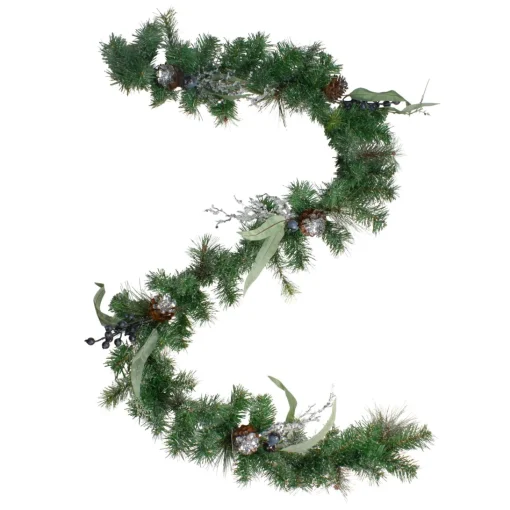 Unlit Garland*Northlight 6' X 12" Pine And Blueberries Artificial Christmas Garland - Unlit