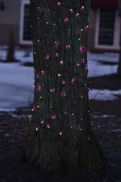 Northlight 2' X 8' Pink Mini Net Style Tree Trunk Wrap Christmas Lights - Brown Wire