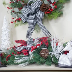 Specialty Garland*Northlight 6' X 12" Plaid And Houndstooth And Berries Artificial Christmas Garland - Unlit