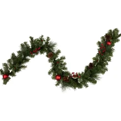 Specialty Garland*Northlight 6' X 8" Pre-Decorated Holly Berry, Pine Cone, And Ball Artificial Christmas Garland, Unlit