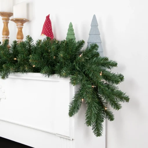 Pre-Lit Garland*Northlight 9' X 12" Pre-Lit Buffalo Fir Artificial Christmas Garland - Clear Lights