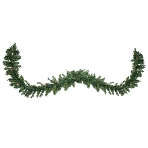 Pre-Lit Garland*Northlight 25' X 17" Pre-Lit Buffalo Fir Commercial Artificial Christmas Garland - Clear Lights