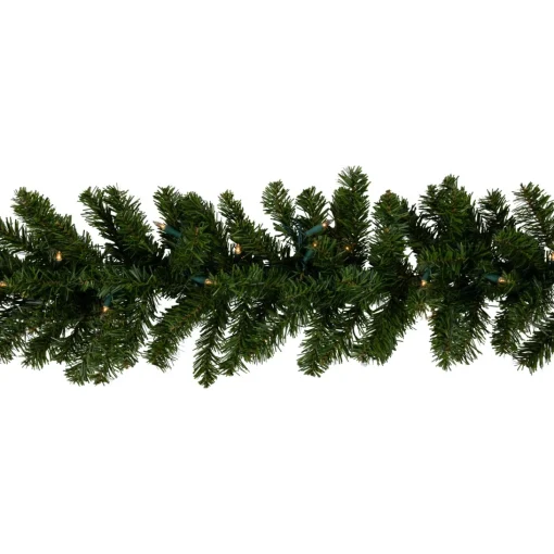 Pre-Lit Garland*Northlight 50' X 10" Pre-Lit Canadian Pine Commercial Artificial Christmas Garland, Clear Lights