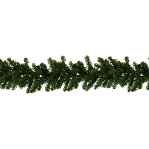 Pre-Lit Garland*Northlight 50' X 10" Pre-Lit Canadian Pine Commercial Artificial Christmas Garland, Clear Lights