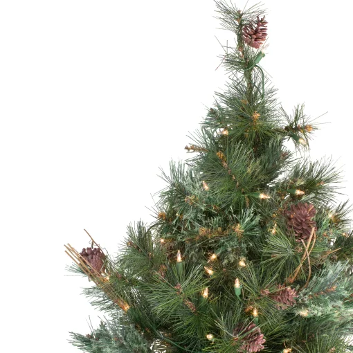 Northlight 4 And 4.5 Feet Tall>3' X 40" Pre-Lit Country Mixed Pine Artificial Christmas Wall Or Door Tree - Clear Lights