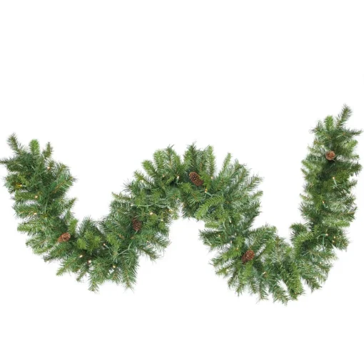 Pre-Lit Garland*Northlight 50' X 12" Pre-Lit Dakota Pine Artificial Christmas Garland - Warm White Led Lights
