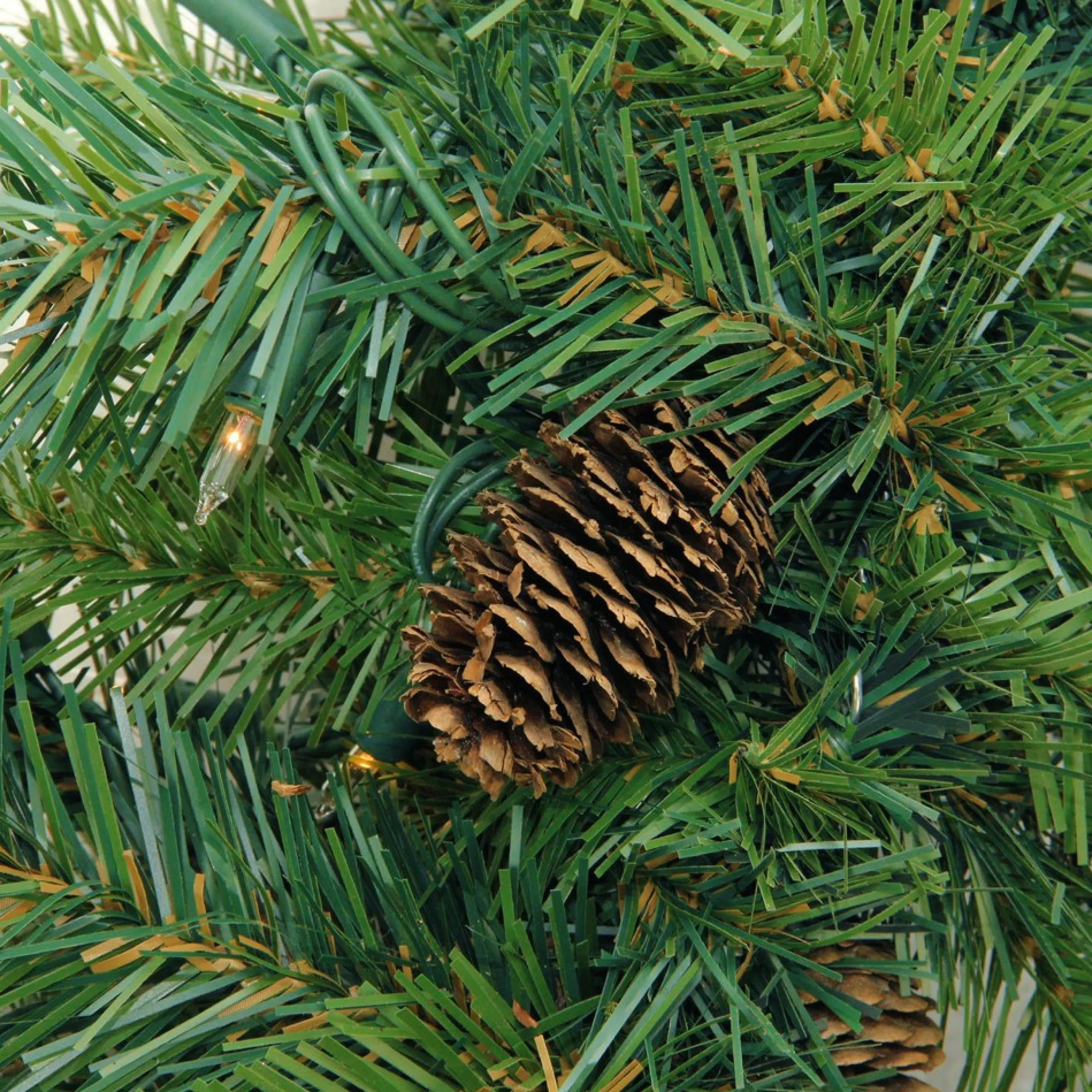 Pre-Lit Garland*Northlight 9' X 12" Pre-Lit Dakota Red Pine Artificial Christmas Garland, Clear Dura-Lit Lights