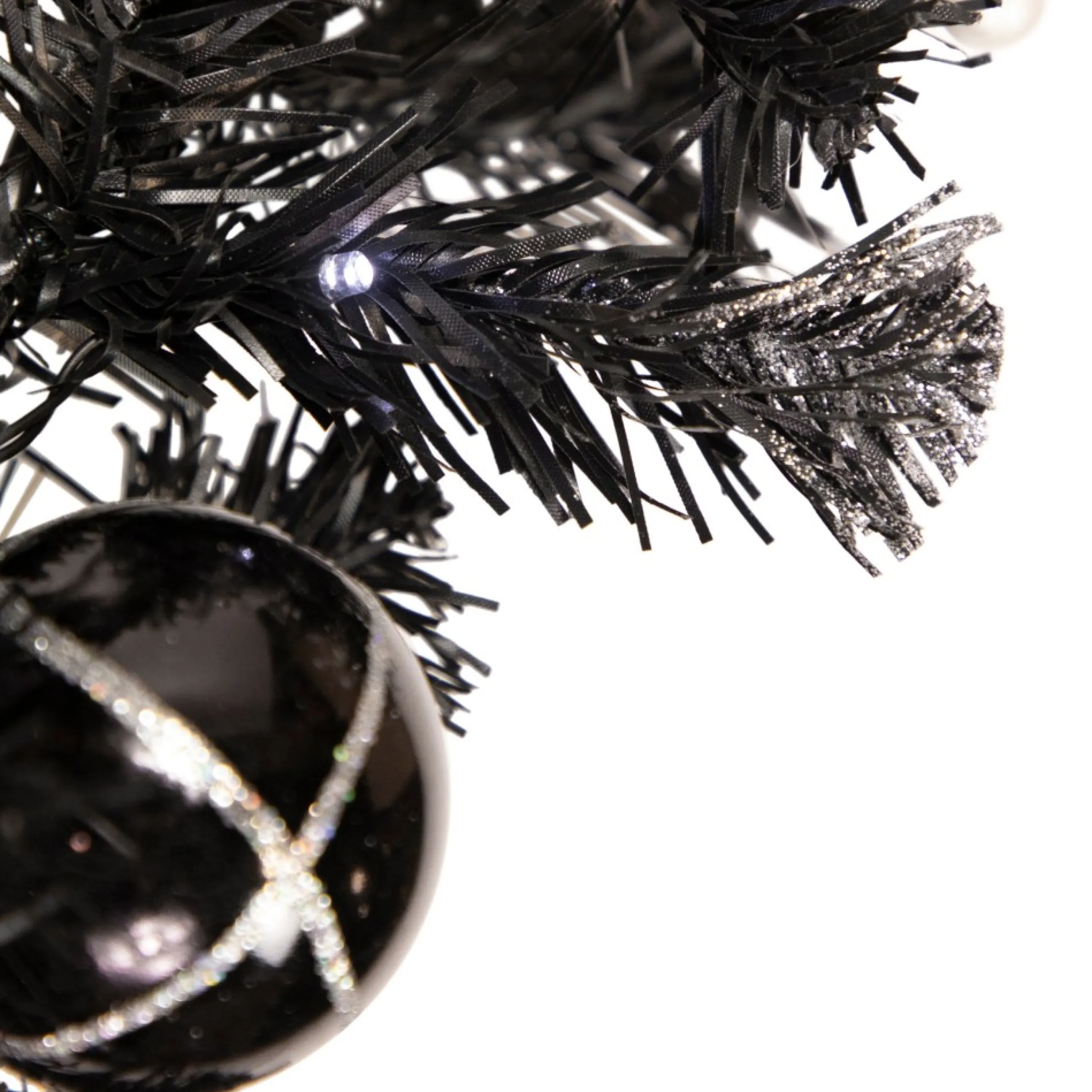 Specialty Garland*Northlight 9' X 6" Pre-Lit Decorated Black Pine Artificial Christmas Garland, Cool White Led Lights