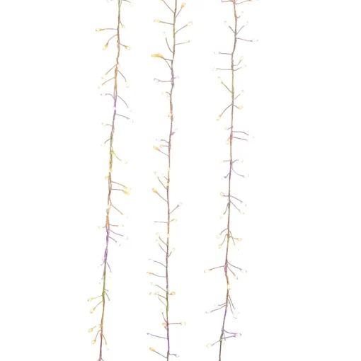 Traditional Pine Garland*KSA 9.75' X 1.75" Pre-Lit Dual Color Christmas Garland, Multi Fairy Lights