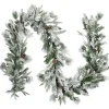 Pre-Lit Garland*Northlight 9' X 14" Pre-Lit Flocked Mixed Rosemary Emerald Pine Artificial Christmas Garland - Clear Led Lights