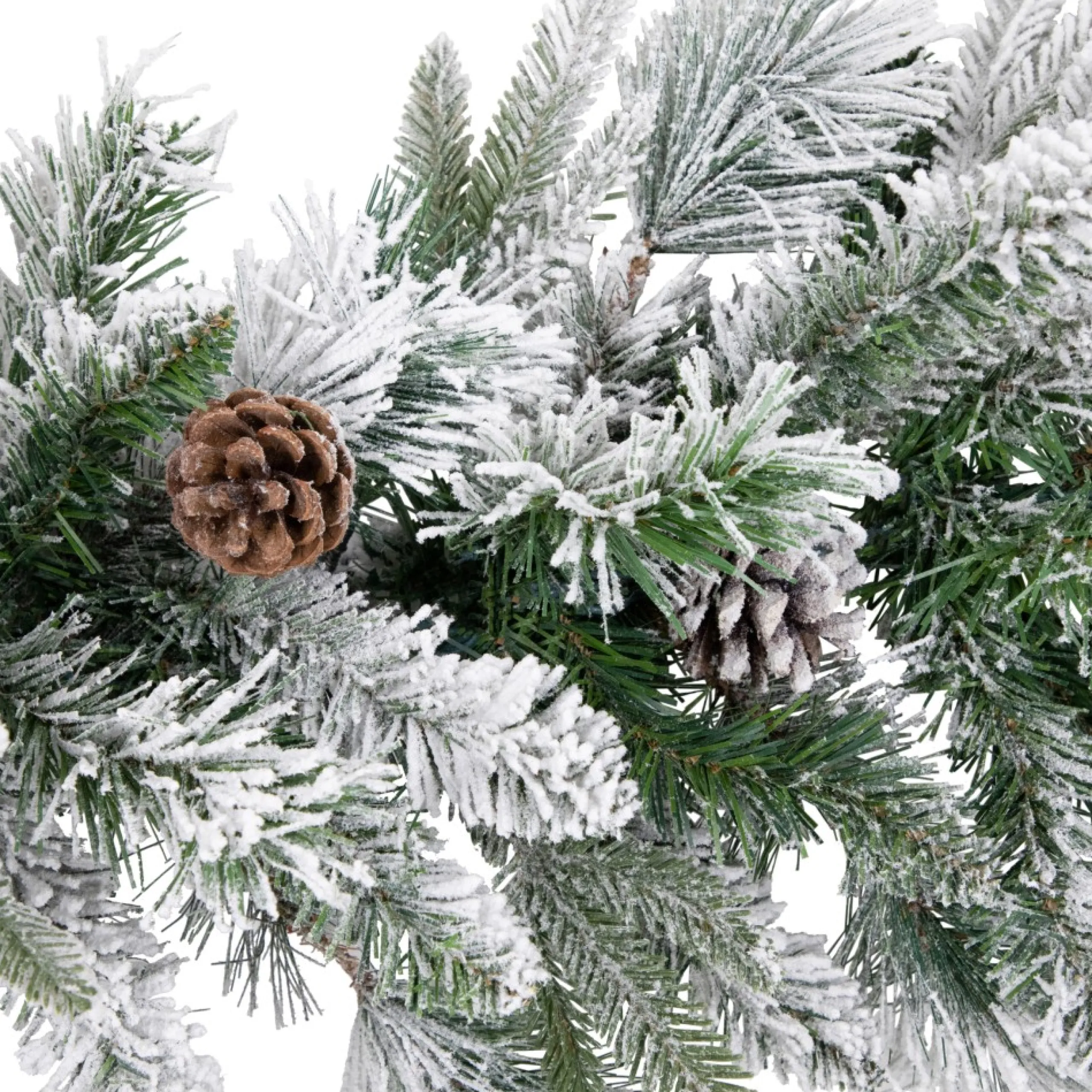 Pre-Lit Garland*Northlight 9' X 14" Pre-Lit Flocked Mixed Rosemary Emerald Pine Artificial Christmas Garland - Clear Led Lights