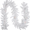 Pre-Lit Garland*Northlight 9' X 12" Pre-Lit Snow White Artificial Christmas Garland, Clear Lights