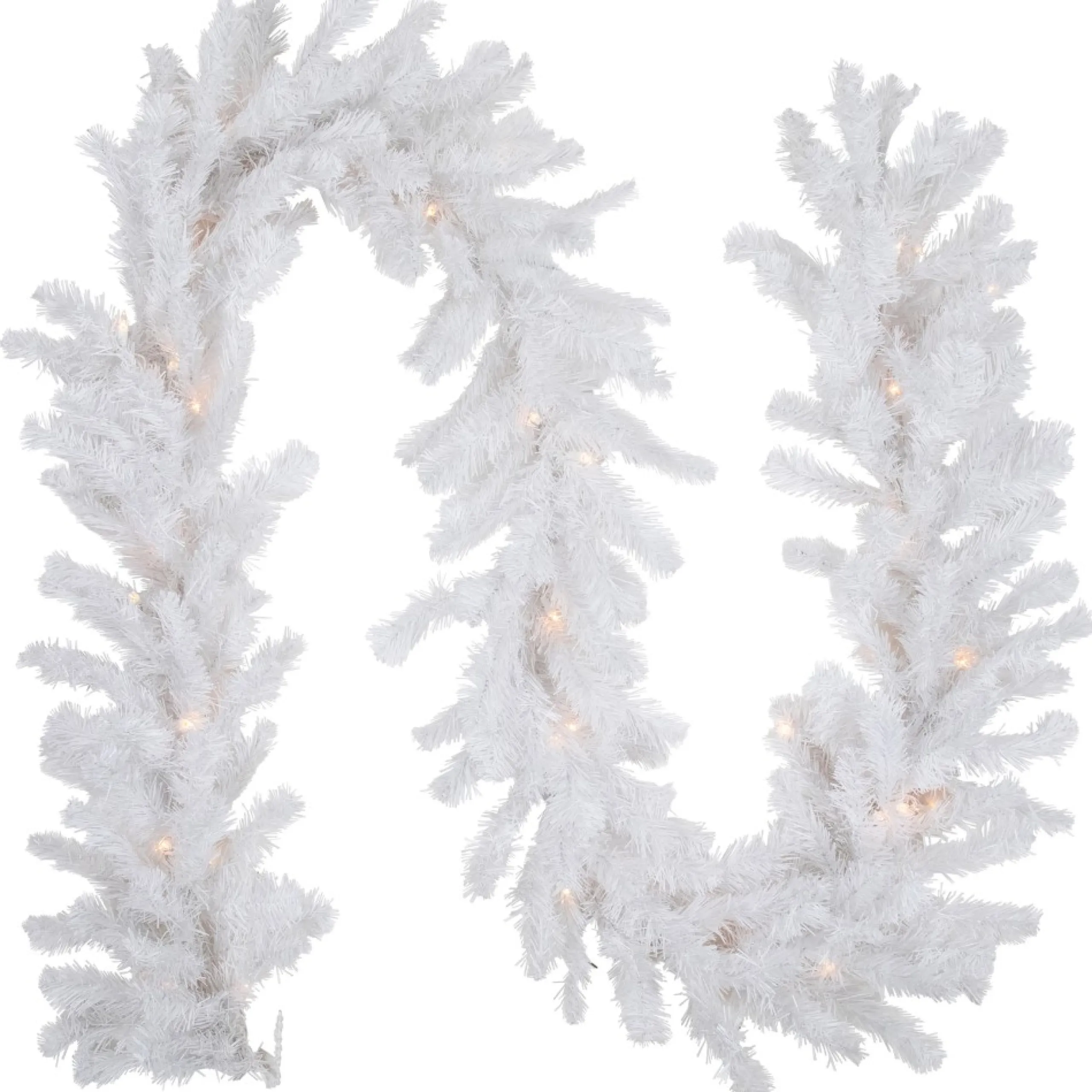 Pre-Lit Garland*Northlight 9' X 8" Pre-Lit Snow White Artificial Christmas Garland, Clear Lights