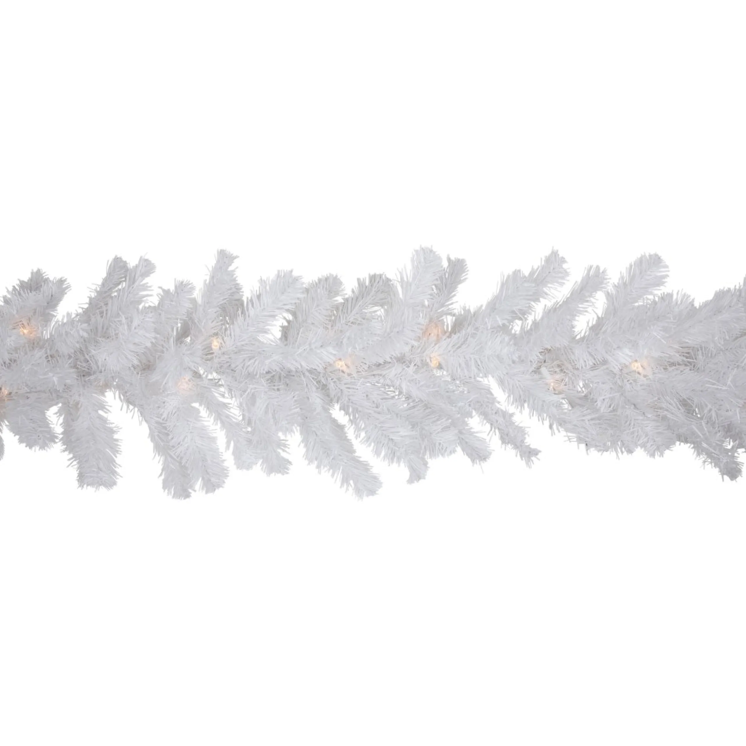 Pre-Lit Garland*Northlight 9' X 8" Pre-Lit Snow White Artificial Christmas Garland, Clear Lights