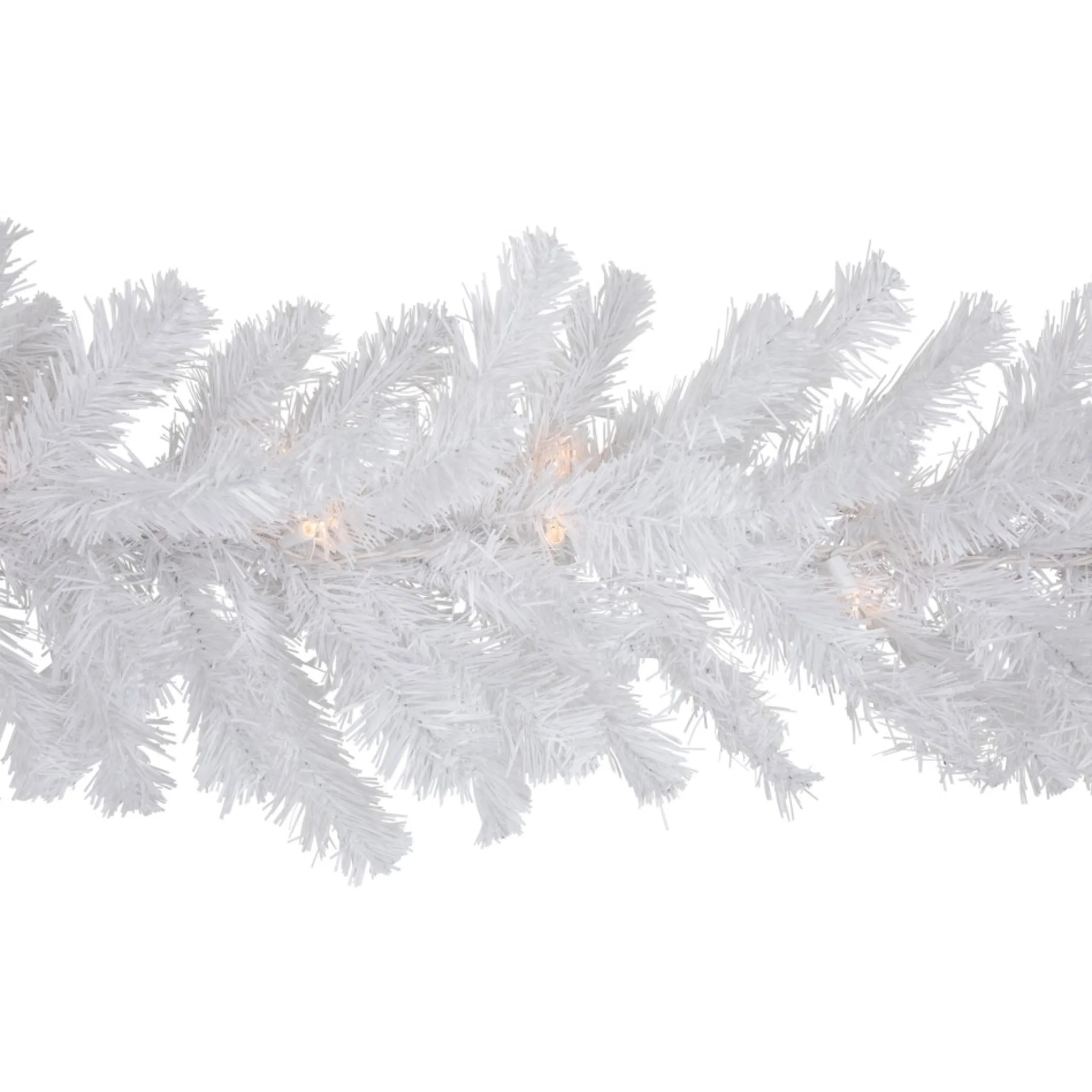 Pre-Lit Garland*Northlight 9' X 8" Pre-Lit Snow White Artificial Christmas Garland, Clear Lights