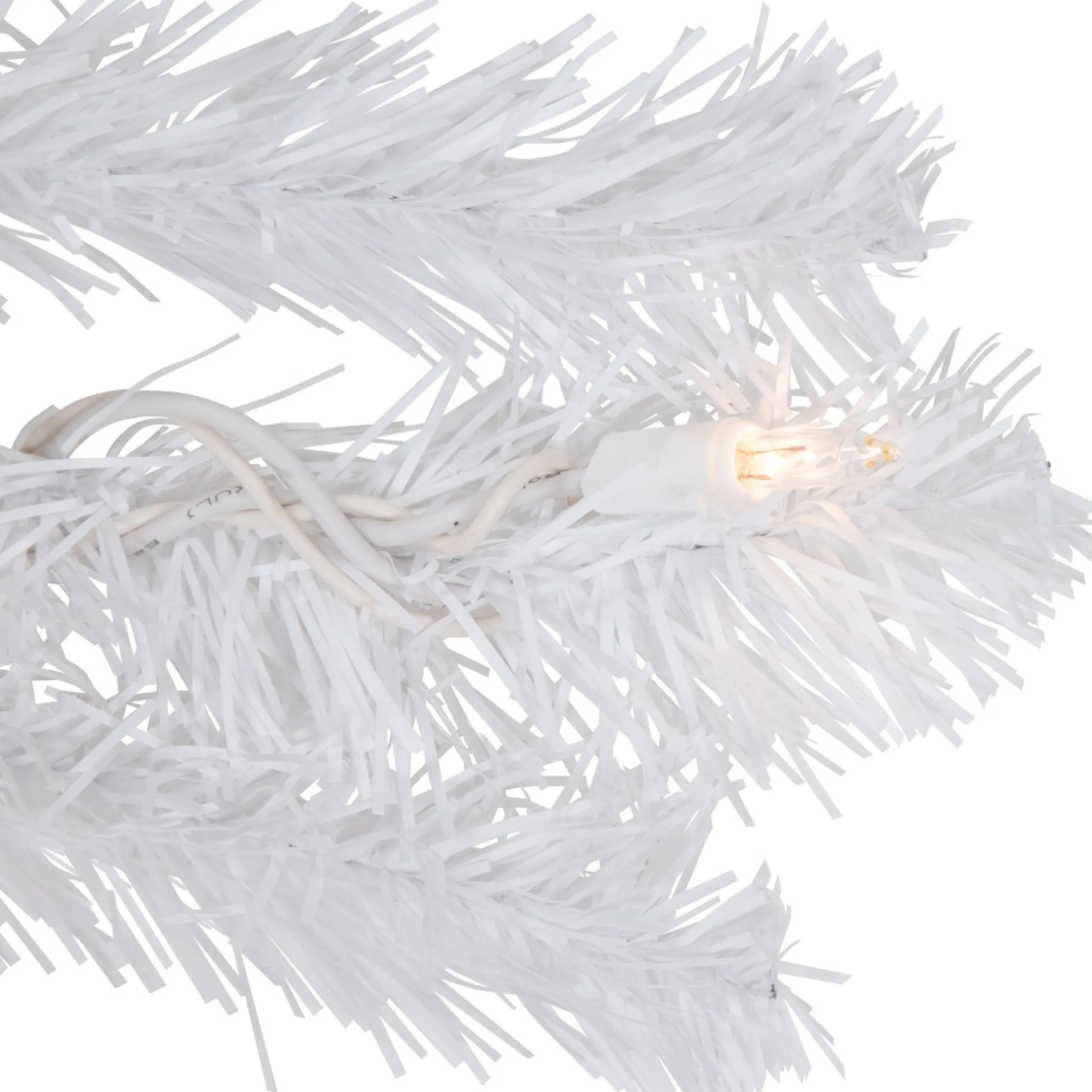 Pre-Lit Garland*Northlight 9' X 8" Pre-Lit Snow White Artificial Christmas Garland, Clear Lights